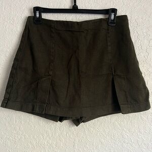 Zara olive green jean’s skirt/ shorts